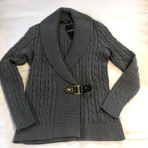 NWT Ralph Lauren Gray Cable Knit Sweater